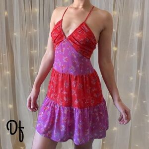 BCBGeneration Hibiscus Floral Flared Dress Size 2